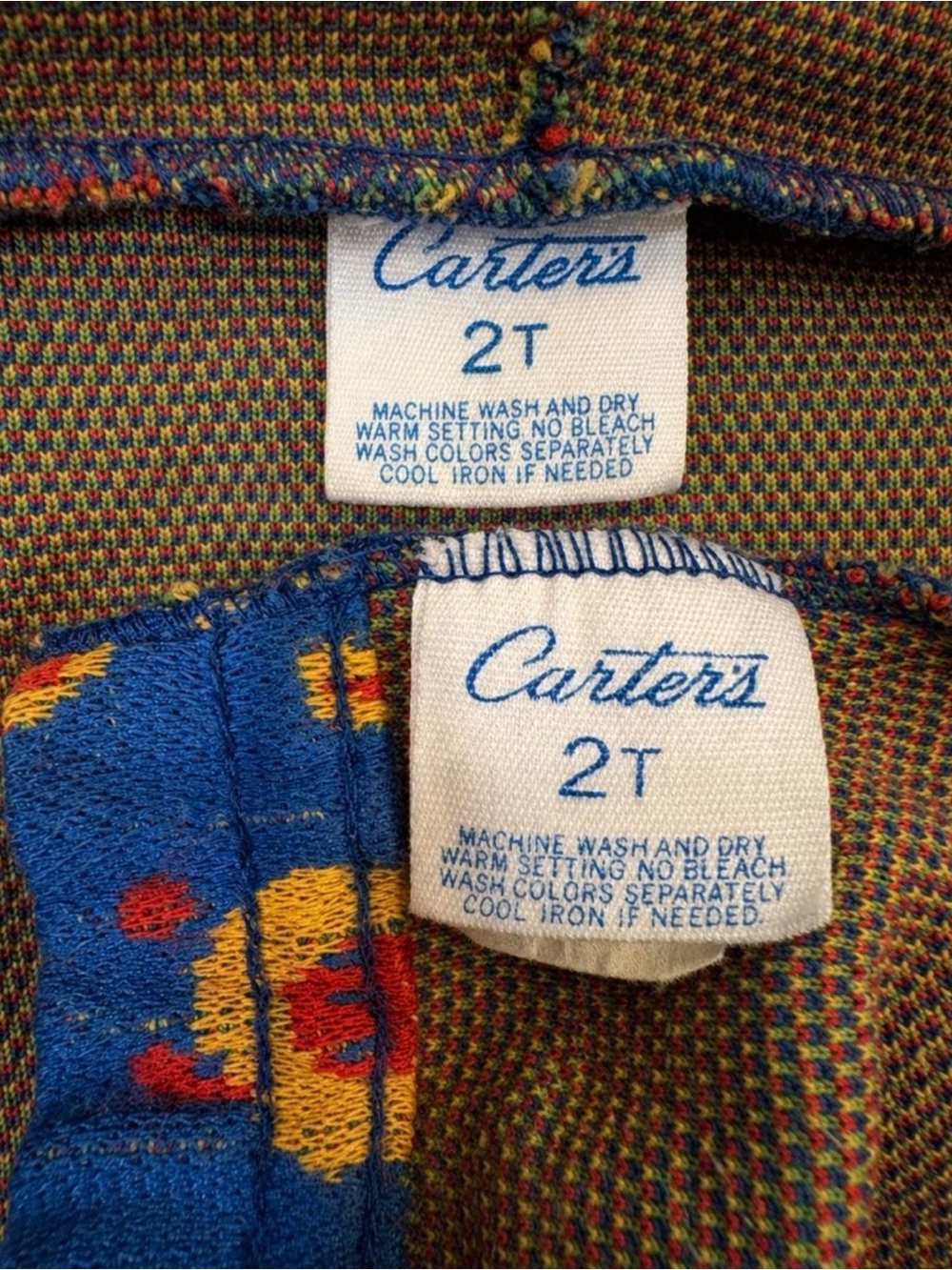 Vintage 1970's Carters 2t Knit 2 Liece Matching Set Retro Deadstock Like - Picture 2 of 8